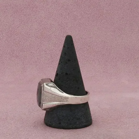 sterling silver mens vintage intaglio trojan warrior ring size 12.5 - Picture 2 of 3